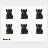 Black Panther Cub met grote ogen Ronde Sticker (Vel)