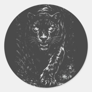 Black Panther — door BurnsInHell Ronde Sticker