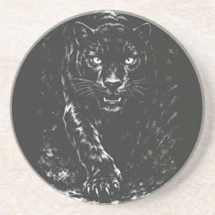 Black Panther — door BurnsInHell Zandsteen Onderzetter