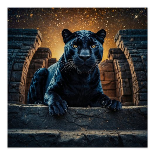 Black Panther en de Thaise tempel Perfect Poster (Voorkant)