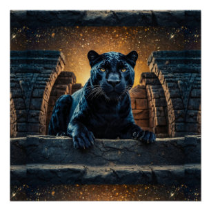 Black Panther en de Thaise tempel Perfect Poster