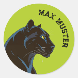 Black Panther - groen · rond Ronde Sticker