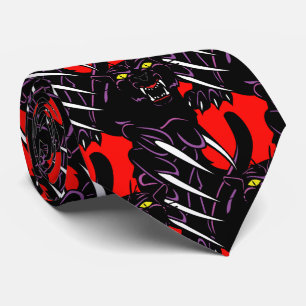 Black Panther Head Claws Sports Football Necktie Stropdas