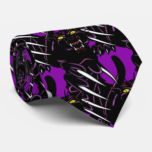 Black Panther Hoofd Klauwen Sport Football Necktie Stropdas