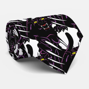Black Panther Hoofd Klauwen Sport Football Necktie Stropdas