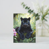 Black Panther in the Jungle Briefkaart (Staand voorkant)