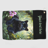 Black Panther in the Jungle Golfhanddoek (Horizontaal)