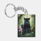 Black Panther in the Jungle Sleutelhanger (Voorkant Links)