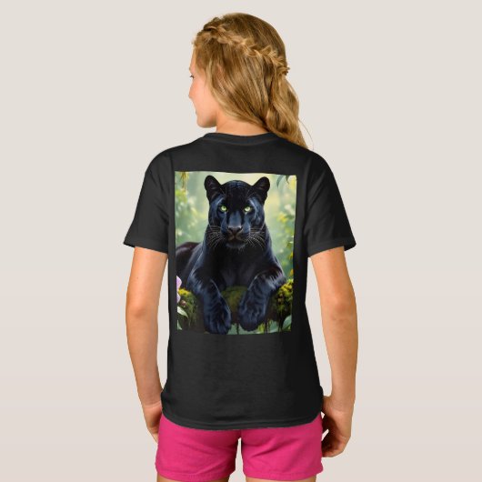 Black Panther in the Jungle T-shirt (Achterkant volledig)