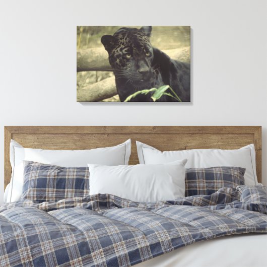 Black Panther Jaguar Canvas Afdruk (Insitu (Slaapkamer))