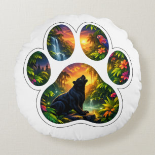 Black Panther Jungle Paw Design Rond Kussen