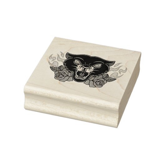 Black Panther met Rozen en vlammen Rubberstempel (Stempel)