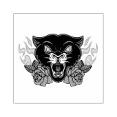 Black Panther met Rozen en vlammen Rubberstempel (Afrduk)