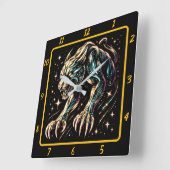 Black Panther Neon Oerwoud uurwerk Vierkante Klok (Hoek)