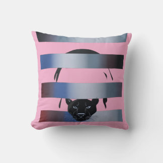 Black Panther Peeking Through Stripes – Modern Min Kussen