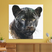 Black Panther Portrait Afbeelding Waterverf Canvas Afdruk (Insitu (Woonkamer))