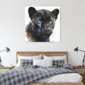 Black Panther Portrait Afbeelding Waterverf Canvas Afdruk (Insitu (Slaapkamer))