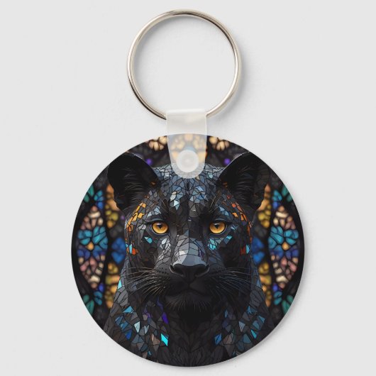 Black Panther Portret Accent Kussen Sleutelhanger (Voorkant)