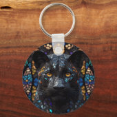 Black Panther Portret Accent Kussen Sleutelhanger (Achterkant)