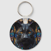 Black Panther Portret Accent Kussen Sleutelhanger (Achterkant)