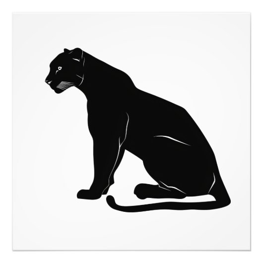 Black Panther Silhouet Foto Afdruk (Voorkant)