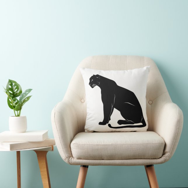 Black Panther Silhouet Kussen (Stoel)