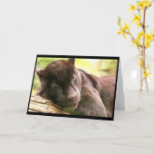 Black Panther Sleeping Wenskaart Kaart (Gele Bloem)