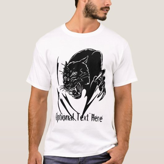 Black Panther T-shirt in zwart en wit (Voorkant)