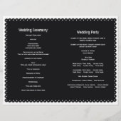 Black papel picado bruiloft fista-vouwprogramma (Achterkant)