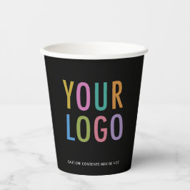 Black Paper Cups Custom Company Logo Branded 8 oz Papieren Bekers