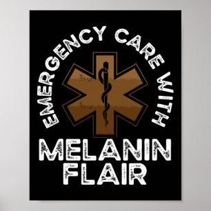 Black Paramedic Afro-Amerikaanse Ems Emt Black His Poster