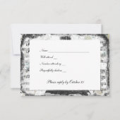 Black Paris Eiffel Tower Music Rsvp met enveloppen (Voorkant)