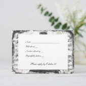 Black Paris Eiffel Tower Music Rsvp met enveloppen (Staand voorkant)