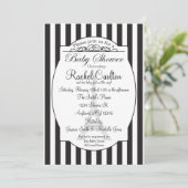 Black Paris Theme Baby shower Invitation Kaart (Staand voorkant)