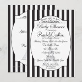 Black Paris Theme Baby shower Invitation Kaart (Voorkant / Achterkant)