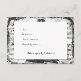 Black Paris Tour Eiffel Musique rsvp avec envelopp