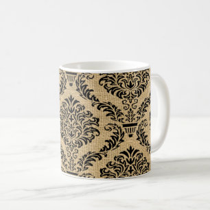 Black Parisian Moods Damask Koffiemok