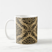 Black Parisian Moods Damask Koffiemok (Links)