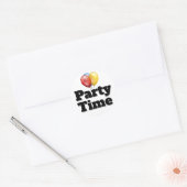 Black Party Time-ballonnen Ronde Sticker (Envelop)