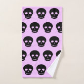 Black Pastel Goth Lilac Motif crâne (Serviette à main)
