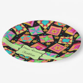 Black Patchwork Quilt Block Name Happy Retirement Papieren Bordje (Gekanteld)