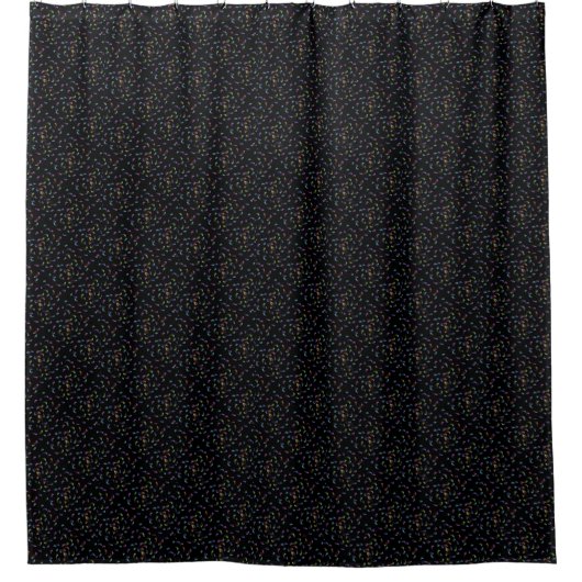 Black Pattered Shower Curtain Douchegordijn (Voorkant)