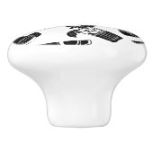 Black Pattern Cocktail Bar Keramische Knop (Zijkant)