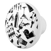 Black Pattern Cocktail Bar Keramische Knop (Rechts)