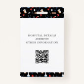 Black Pattern Registered Nurse Healthcare Logo QR Badge (Achterkant)