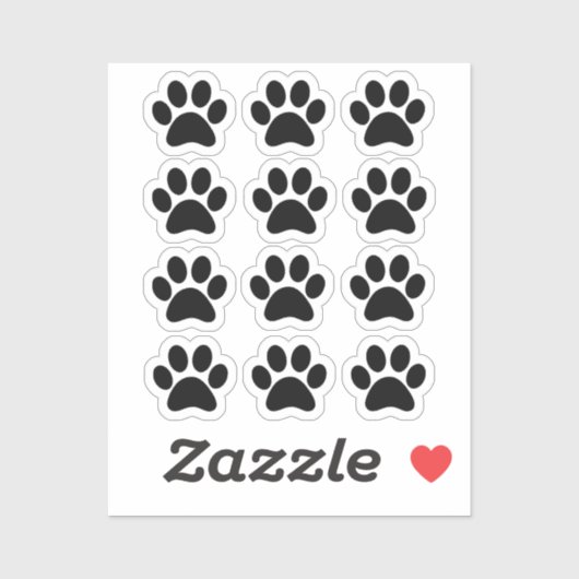 Black Paw Print Custom Shape Vinyl Sticker (Vel)