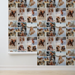 Black Paw print je hond 14 foto's patroon Behang
