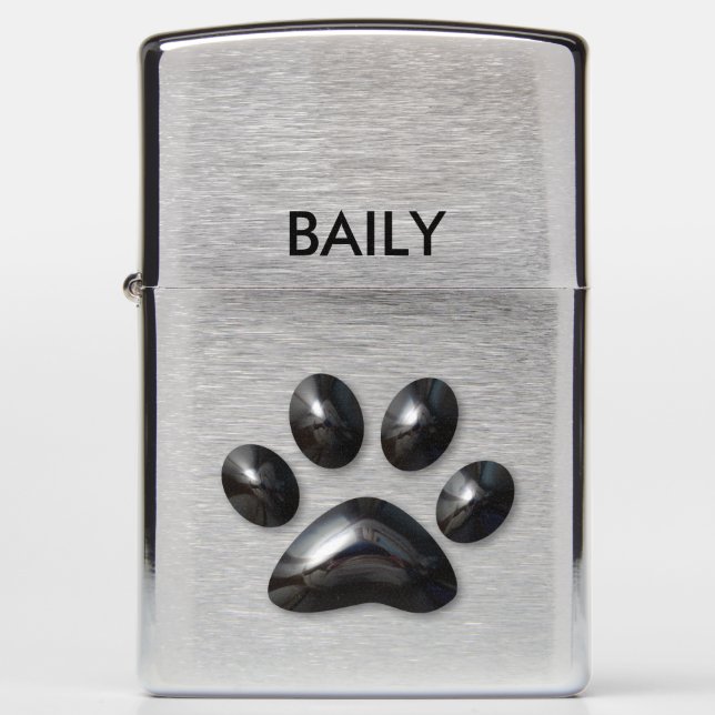 Black Paw Print Monogramed (Voorkant)