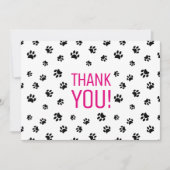 Black Paw Prints Dank u Kaart (Voorkant)