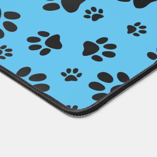 Black Paw Prints Design Desk Mat (Hoek)